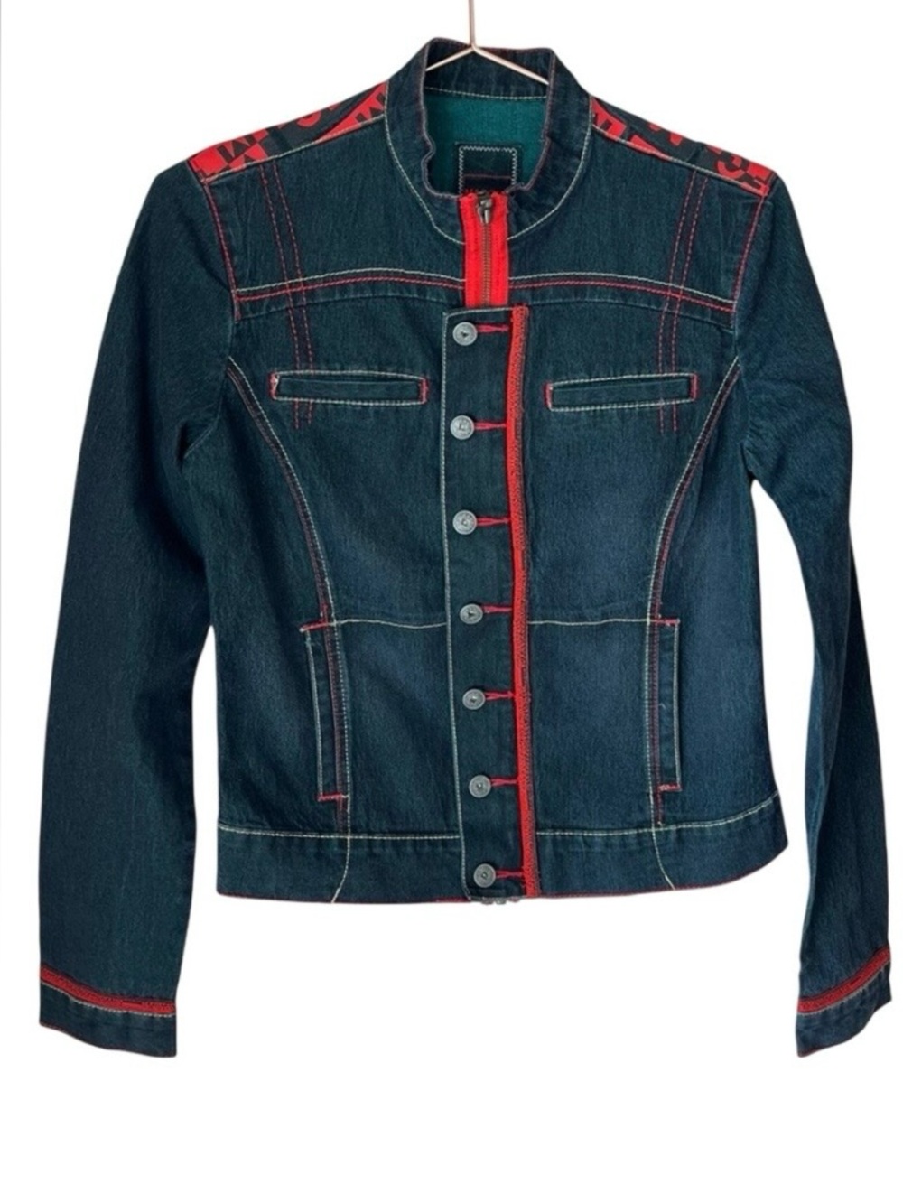 MARITHE FRANCOIS GIRBAUD Women's Vintage Denim Slim Fit Jean Jacket Size Medium